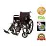 Healthline Healthline 20" Lightweight Wheelchair with Desk Padded Arms & ELR K3 #HL20K3DAFBELR - Image 2